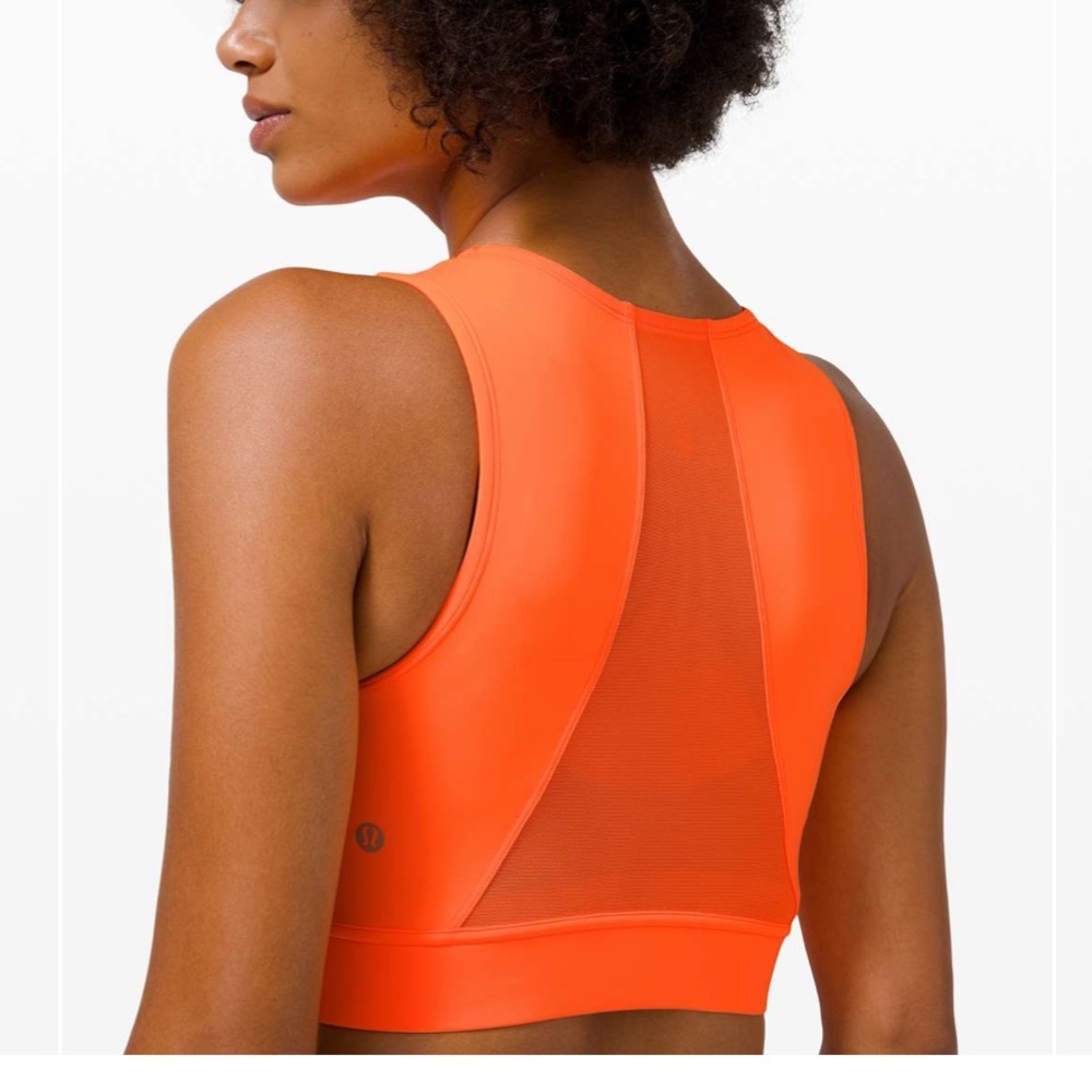 Lululemon Hotta Hot Cropped Tank Sports Bra in Orange
